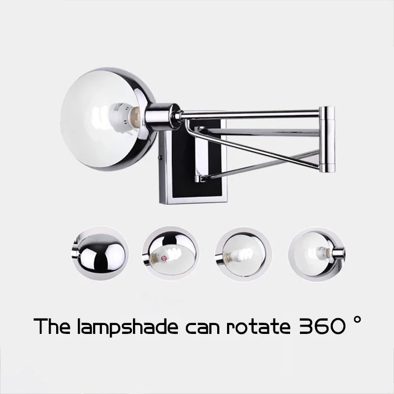 Modern Foldable LED Wall Lamp – Retractable Eye-Protective Wall Light for Bedroom, Study, Living Room, and Bathroom