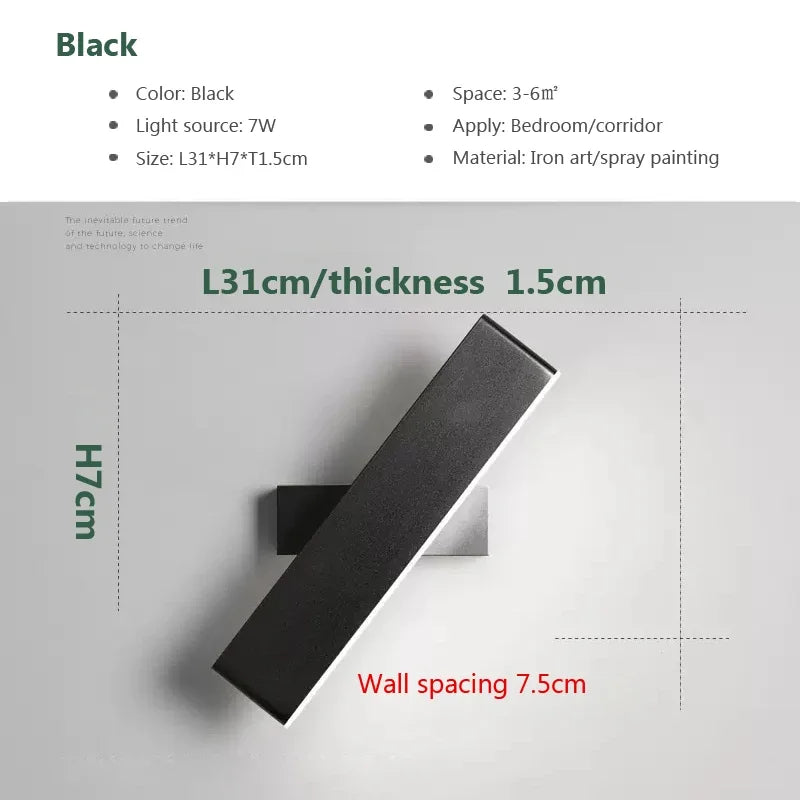 Modern LED Wall Lamp – Rotatable Aluminum Wall Light for Living Room, Bedroom, Dining Room, and Home Decor – Up & Down Indoor Wall Sconce