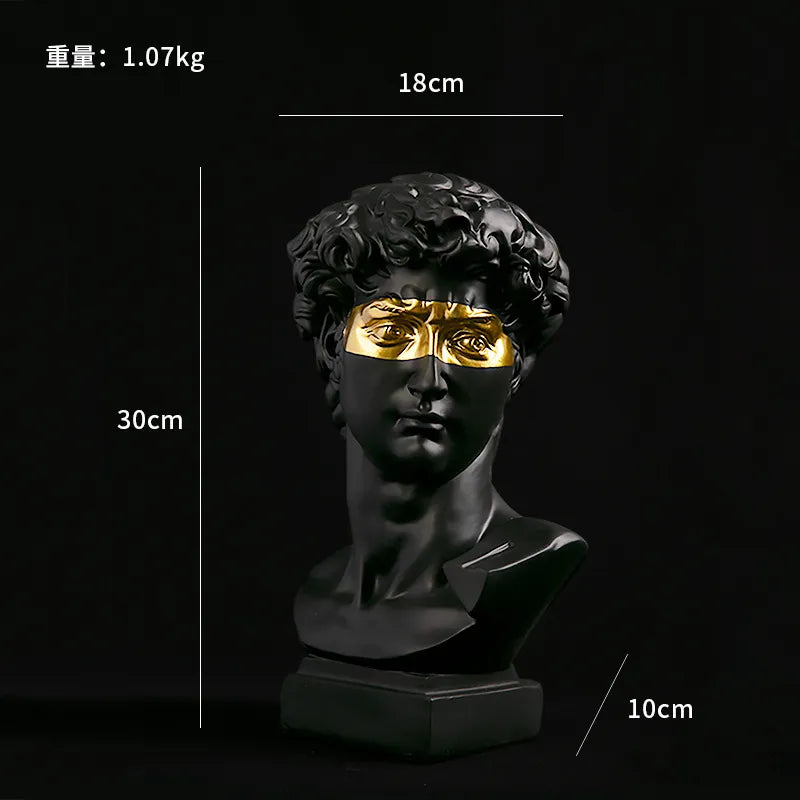 European Home Decor David Head Resin Statues Statues Home Decor Modern Abstract Art Bust Sculpture Art Sketch Practice