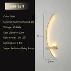 Modern LED Wall Lamp Black Gold - Sleek Long Strip Design for Versatile Illumination