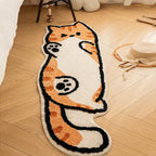 Playful Cat Area Irregular Rug