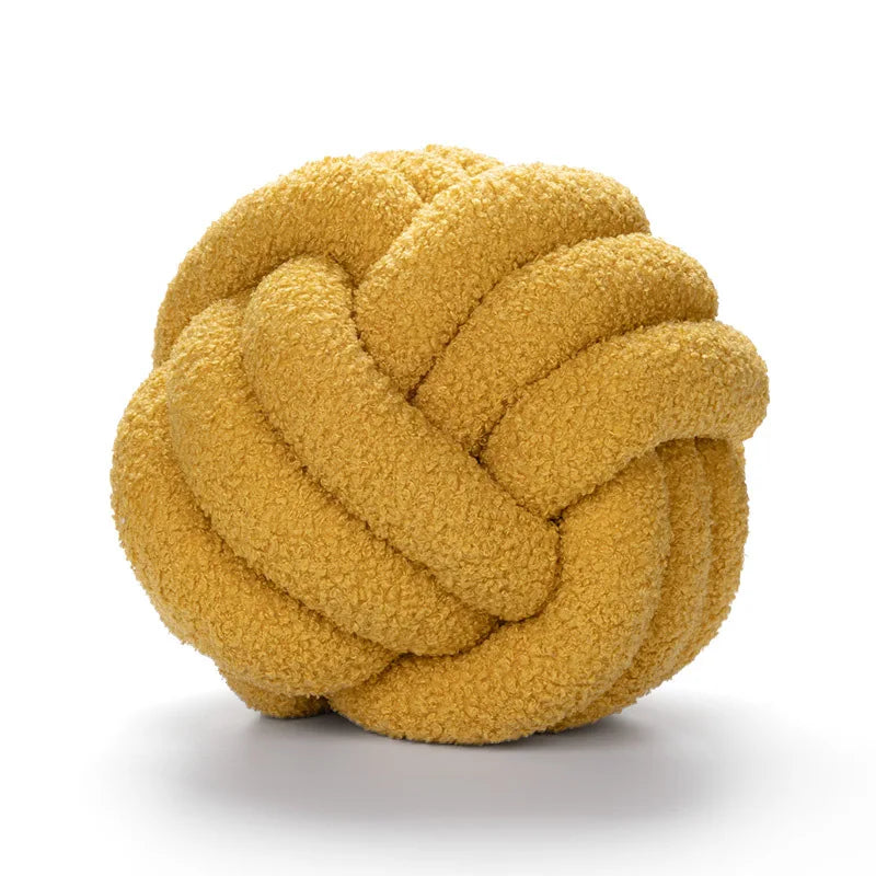 Throw Pillow - Cozy - Hand-knotted Ball - Sheepskin