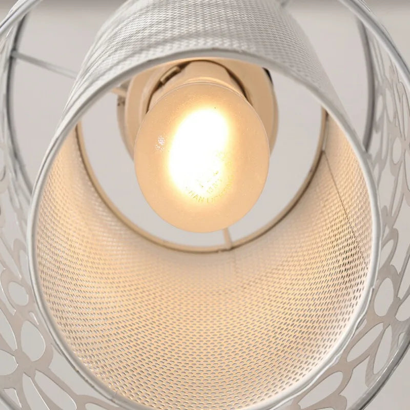 Modern White Crystal Pendant Chandelier – Recessed Ceiling Light Fixture with LED Bulbs for Bedroom, Living Room, Kitchen, and Stairs