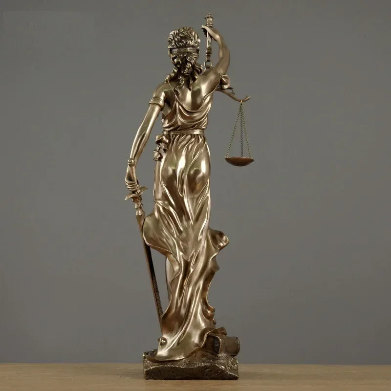ERMAKOVA European antique bronze Greek goddess of justice statue Fair Angels resin sculpture ornaments desktop home decoration gift