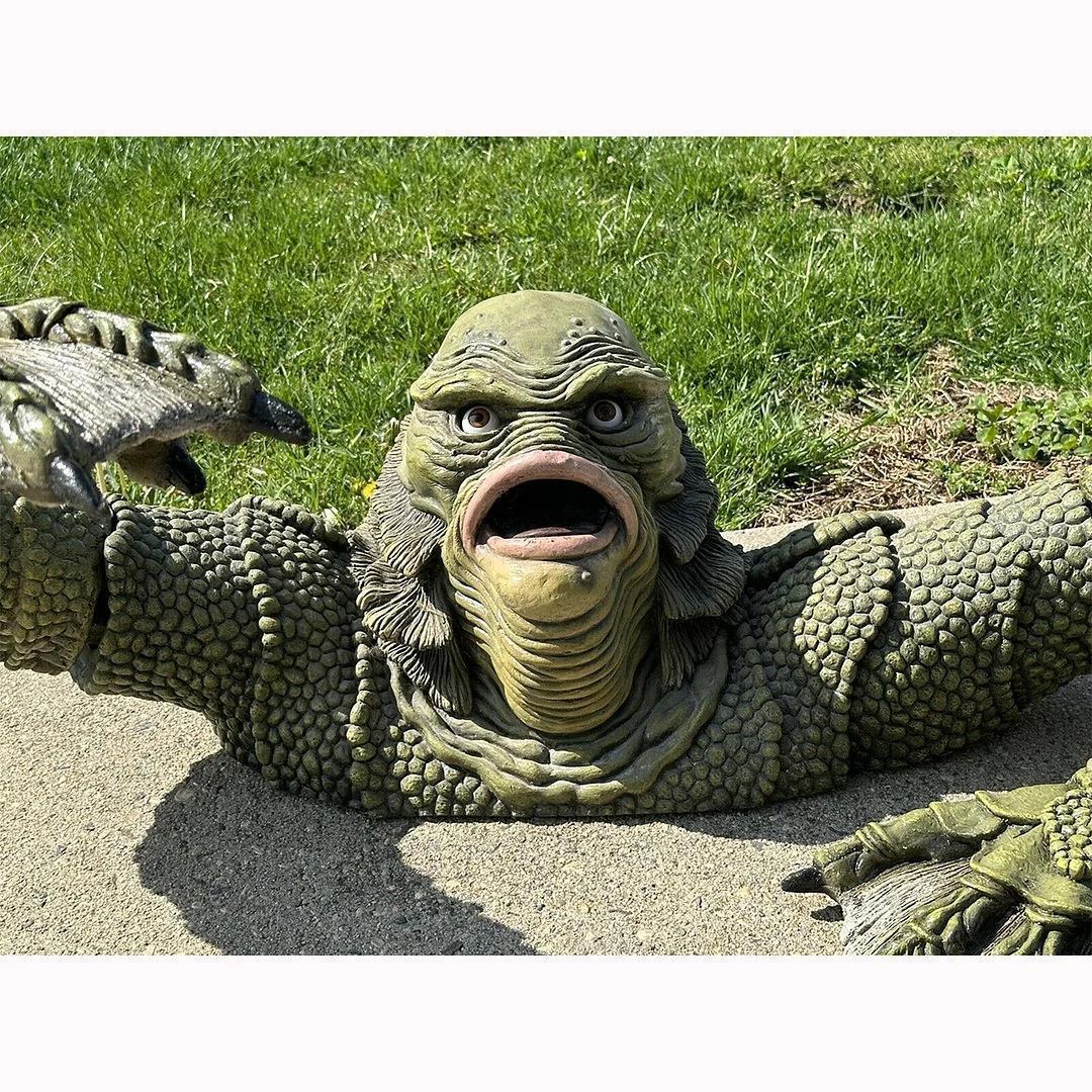 Kreatur The Black Lagoon Grab sculptures Figure Garden building Outdoor ornaments Monster Statue Man Halloween Decoration