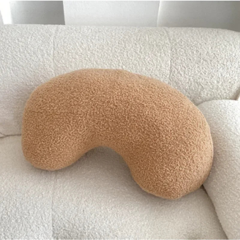 Nordic Bouclé Abstract Cushion – Minimalist Plush Pillow | Vinantica