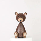 Danish Wood Brown Bear Family Ornaments