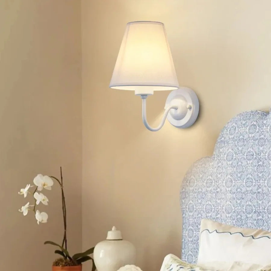 Modern LED Fabric Wall Lamp – E27 Retro Wall Lighting for Bedroom, Living Room, Hotel, and Dining Room