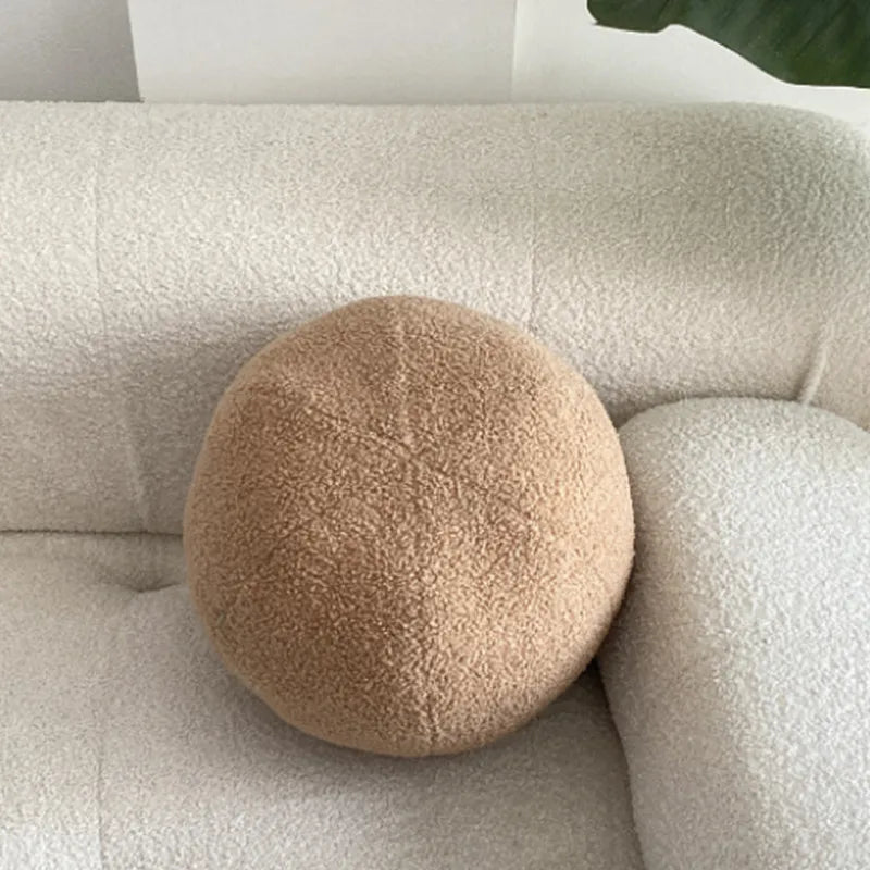 Nordic Bouclé Abstract Cushion – Minimalist Plush Pillow | Vinantica