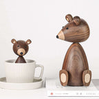 Danish Wood Brown Bear Family Ornaments