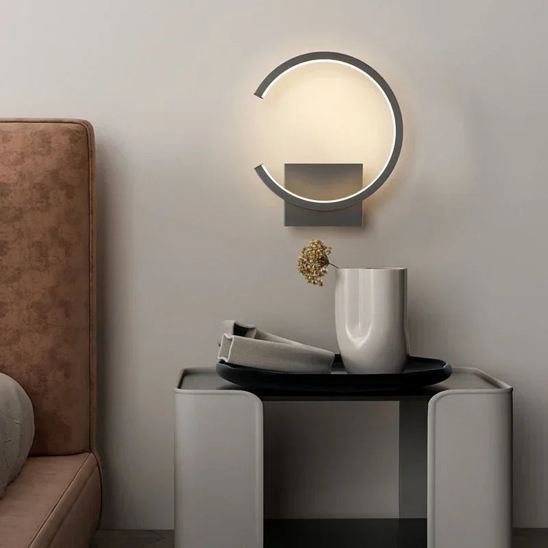 Modern LED Wall Lamp – Nordic Style Black, White, and Gold Wall Lighting for Living Room, Bedroom, Aisle, and Home Decor