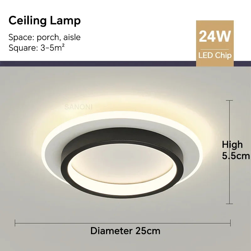 Modern LED Ceiling Lamp - Square Ceiling Light Fixture for Living Room, Stair, Aisle, and More