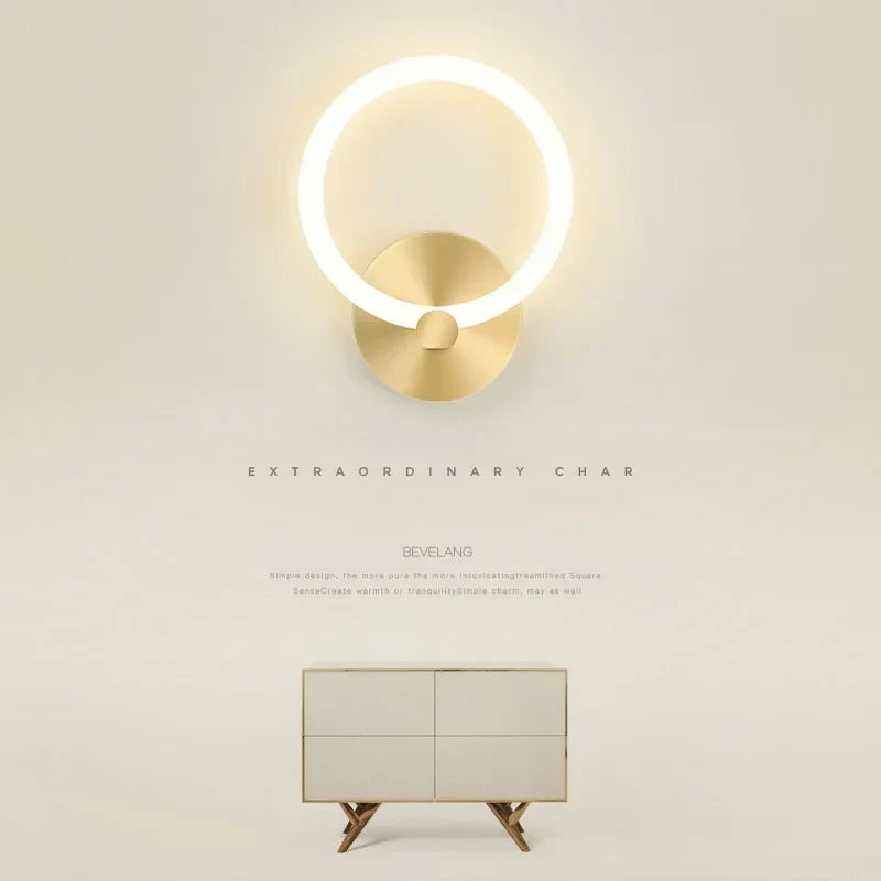 Modern Nordic LED Wall Lamp – Elegant Ring Light Fixture for Bedroom, Living Room, and Hotel Décor
