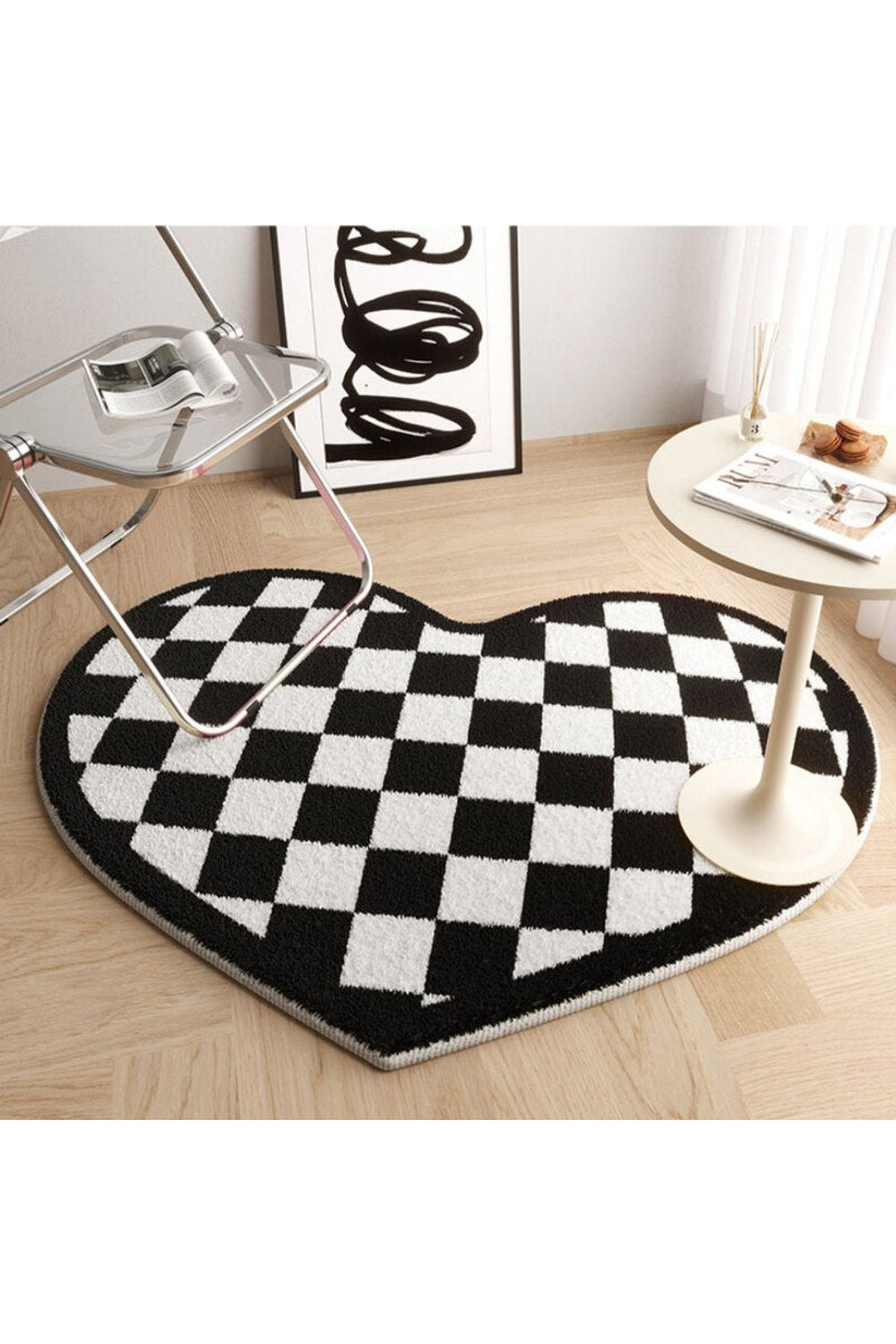 Peach heart rug