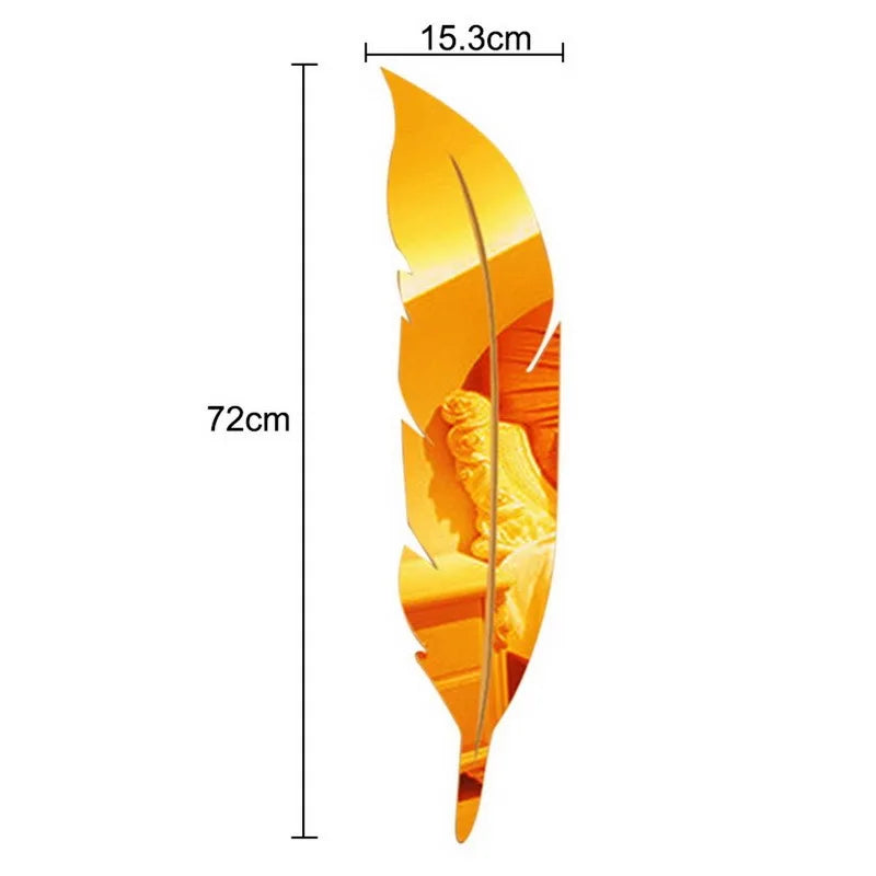 Vinantica | 3D Feather Art Mirror Wall Sticker