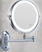 Vinantica | Black LED Rechargeable Makeup Mirror – 3-Color Light