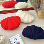 Pastel Shell Cushion – Fluffy Bouclé Plush Pillow | Vinantica