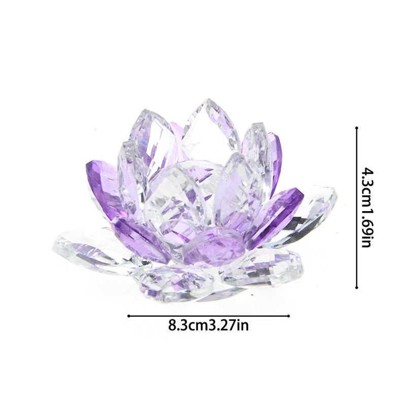 Crystal Lotus Flower Craft Glass Paperweight Home Decoration Ornaments Figures Home Wedding Party Decor Gifts Souvenir