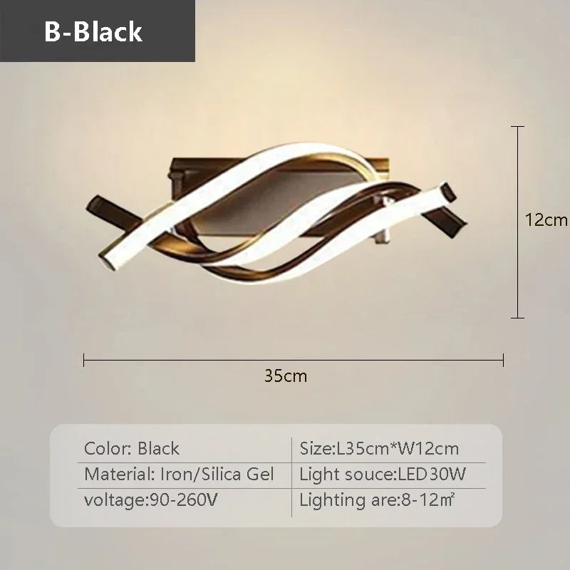Modern LED Ceiling Light – Minimalist Line Fixture for Corridor, Entryway, Aisle, Staircase, and Indoor Decor – AC Powered, LED Bulb Included