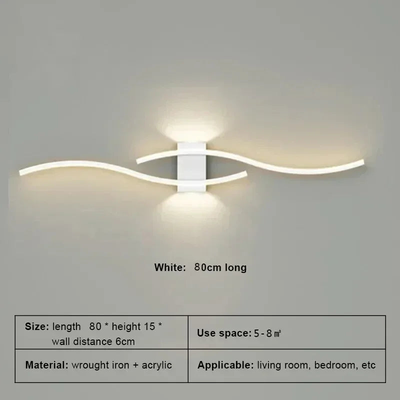 Modern Minimalist LED Strip Wall Lamp – Dimmable Wall Sconce for Living Room, Bedroom, Restaurant, and Bathroom