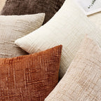 Chenille Cushion with Bamboo Texture in Solid Color for Sofa and Bedroom