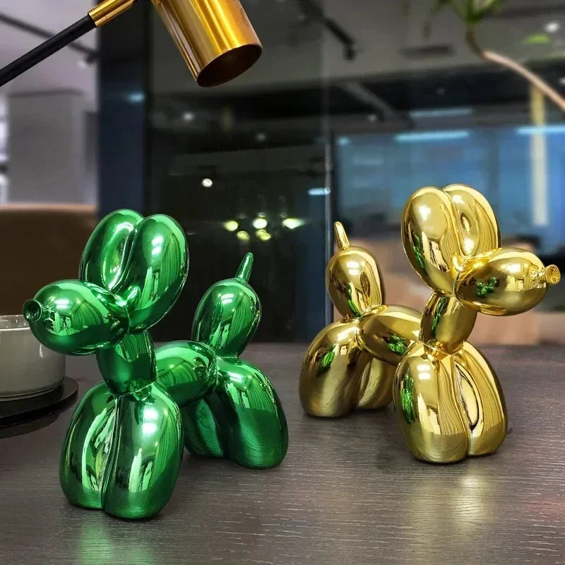 Nordic Balloon Dog Sculpture Resin Animal Ornament Art Sculptures and Figures Craft Home Decoration Room Desktop Accessories