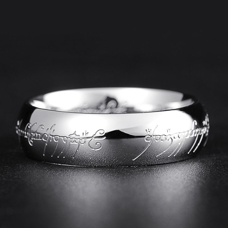 Light ring with Elbenschrift – Gold or Silver, glow in the dark