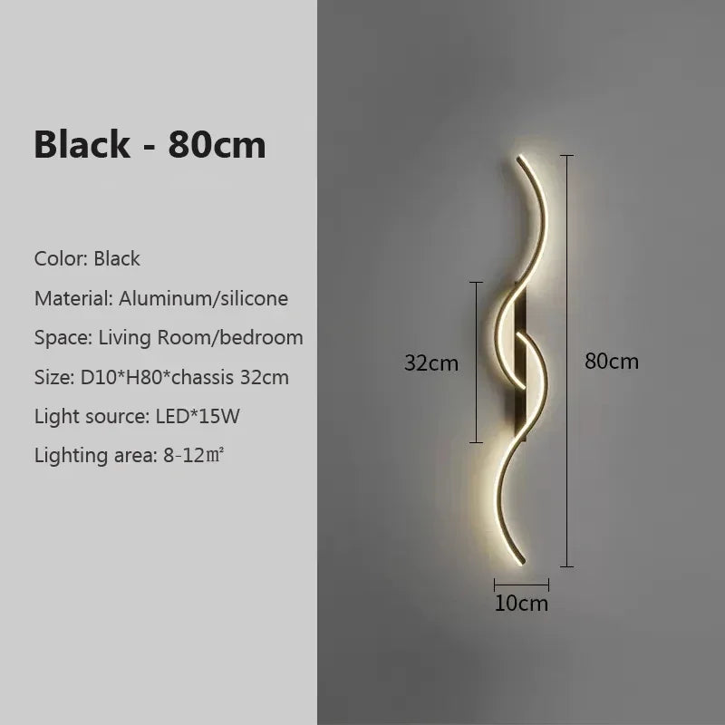 Modern LED Wall Lamp – Smart Remote-Controlled Sconce for Bedroom, Living Room, and Staircase