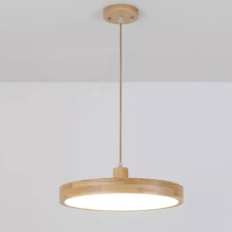 Modern Nordic LED Pendant Light – Wooden Hanging Lamp with 3 Color Options for Dining Room, Bedroom, and Coffee Shop