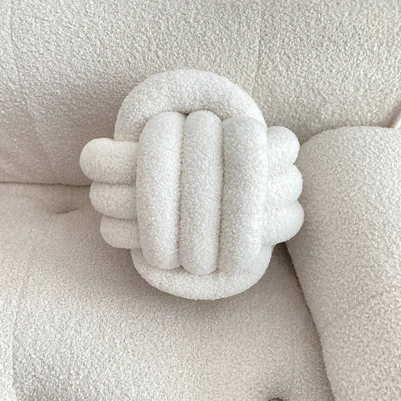 Nordic Bouclé Abstract Cushion – Minimalist Plush Pillow | Vinantica