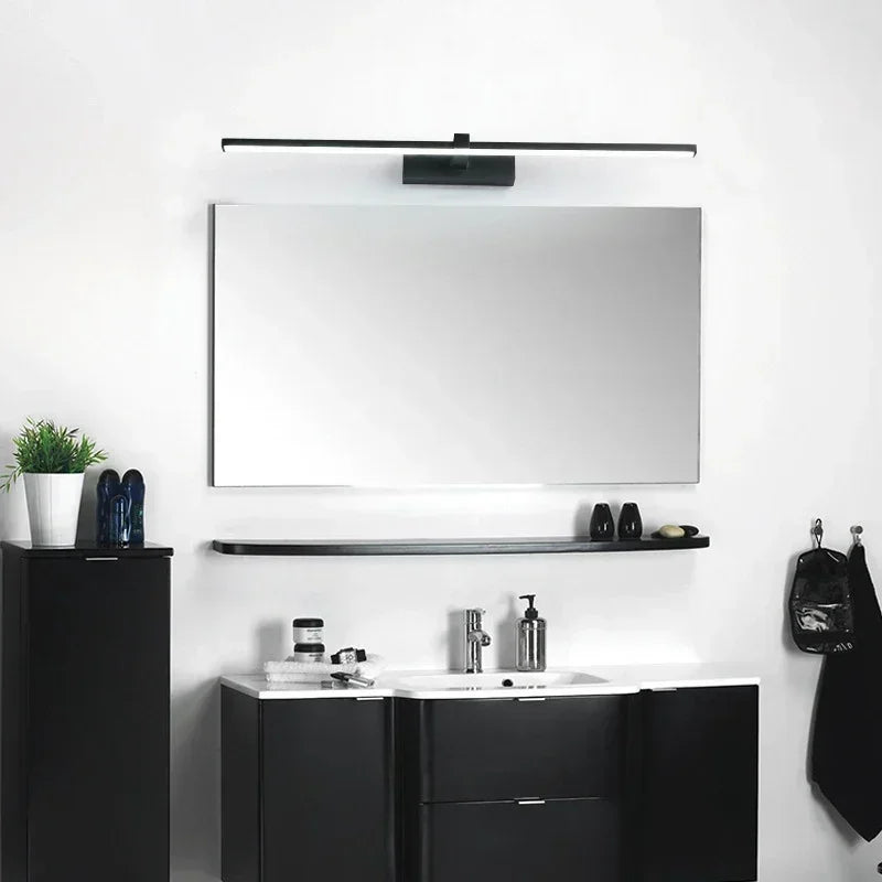 Modern LED Wall Lamp – Three-Color Bathroom Sconce with Aluminum Finish for Mirror, Bath & Home Decor