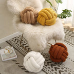 Throw Pillow - Cozy - Hand-knotted Ball - Sheepskin