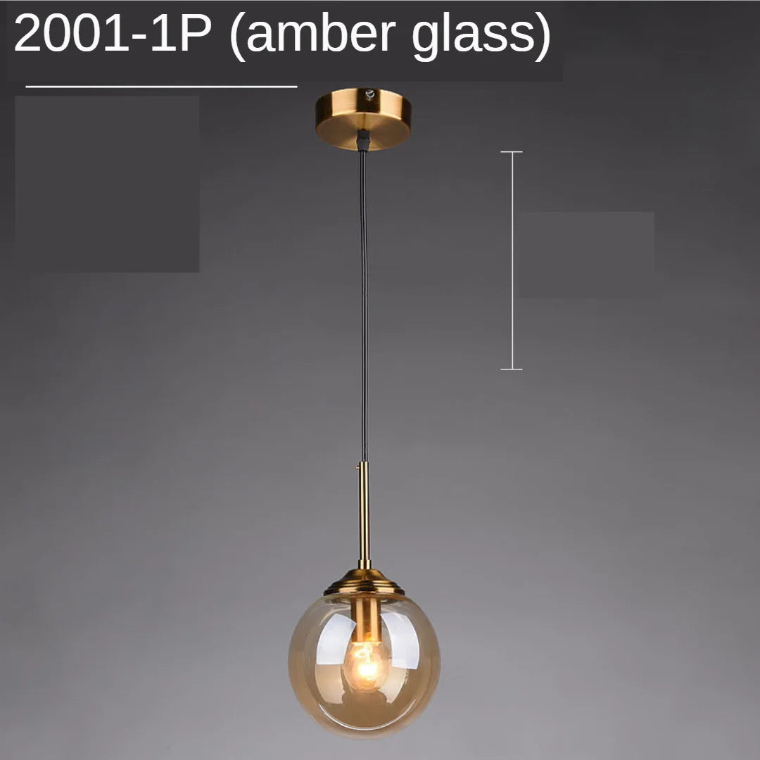 Modern Glass Pendant Lights for Bedroom Bedside Bathroom Hanging Lamp Ceiling Chandeliers Hotel Restaurant Decoration Ring