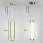 Modern LED Pendant Light – Black and Gold Hanging Lamp for Bedroom, Living Room, and Dining Room – Stylish Indoor Ceiling Light Fixture