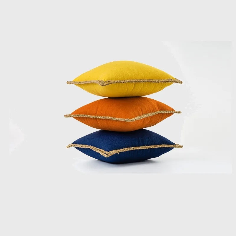 Colorful pillowcases in French style