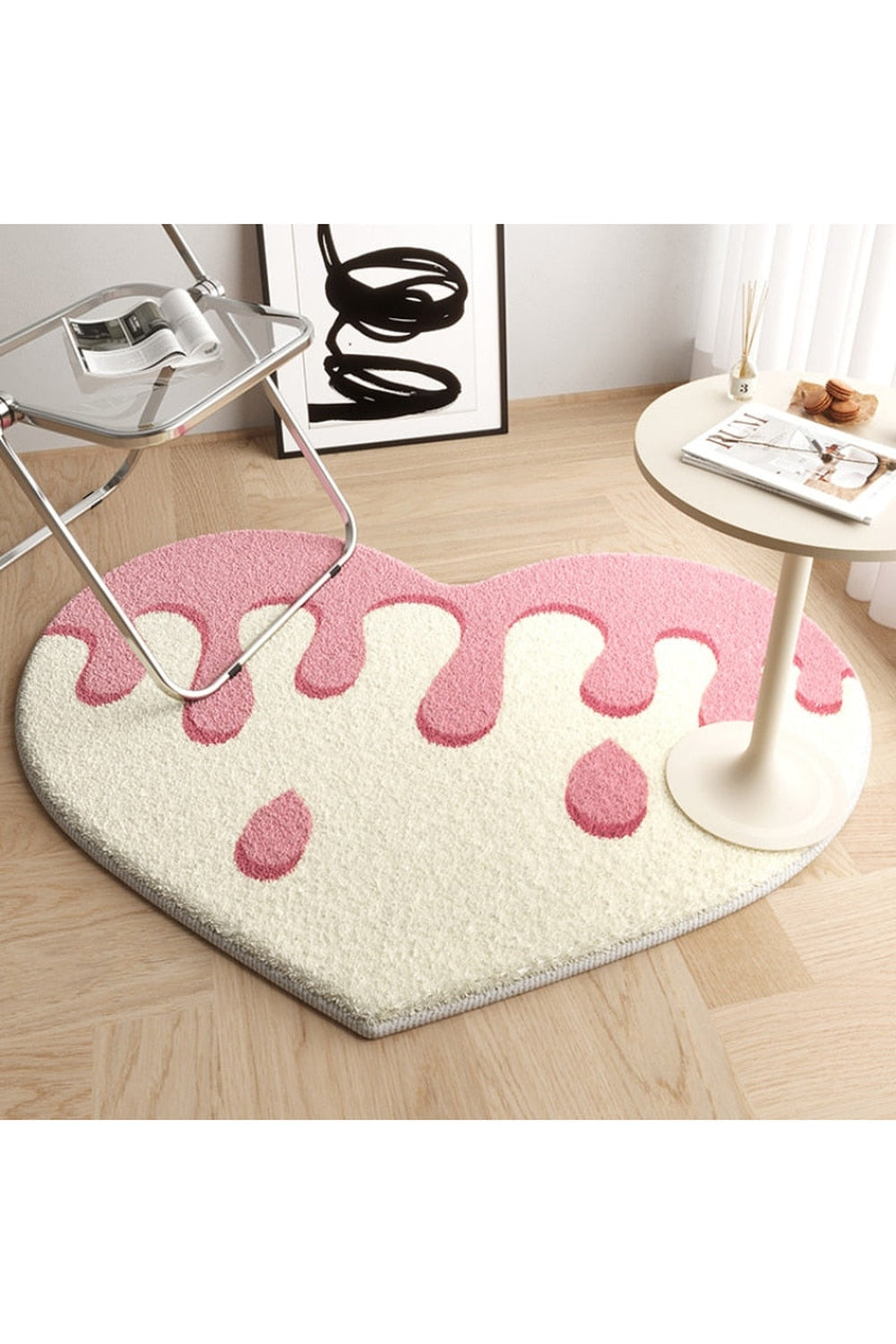 Peach heart rug