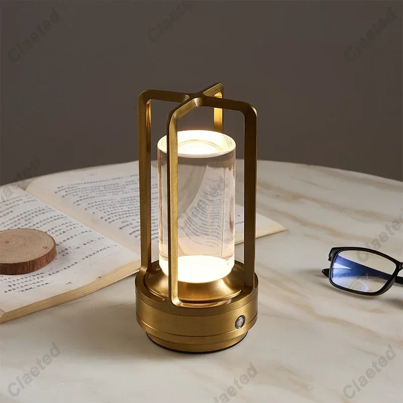 LED Cordless Table Lamp | Industrial Style, Rechargeable & Portable Lighting for Outdoor & Indoor Use
