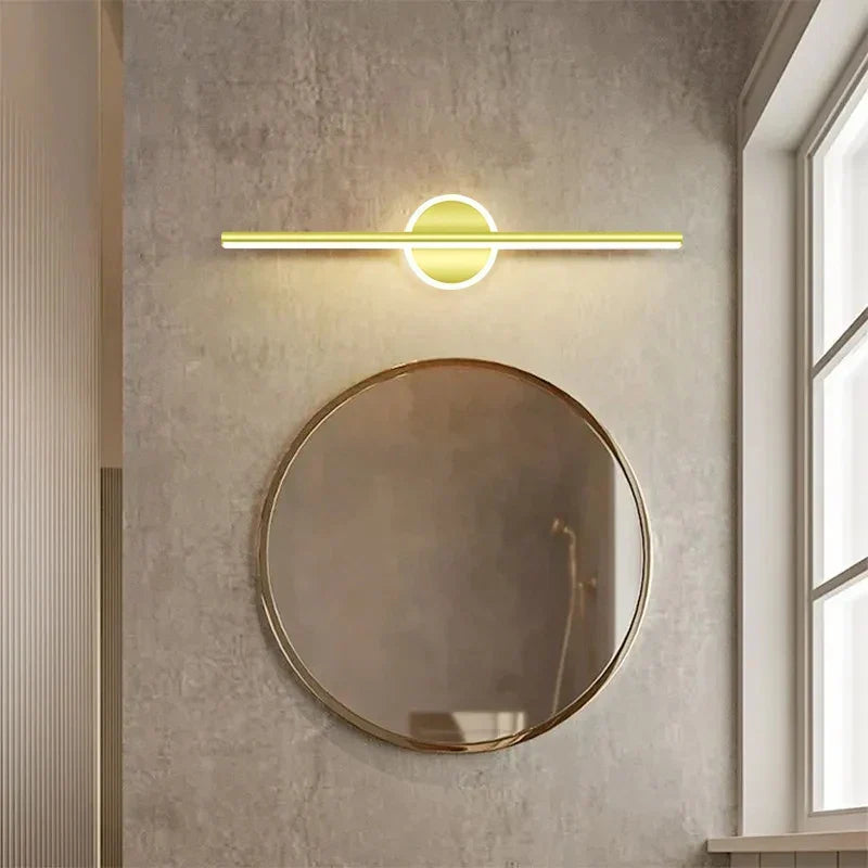 Vinantica | LED Wall Light LineaLux | Black & Gold | 40/60/80 cm | Warm, Cold & Three-Color Light | Modern Mirror & Wall Lighting
