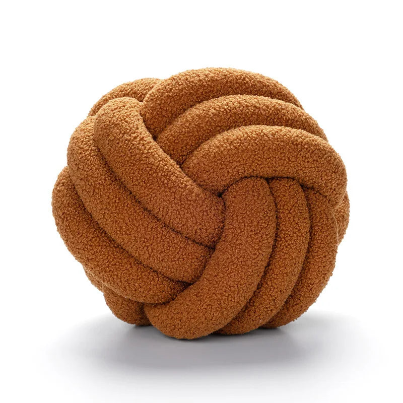 Throw Pillow - Cozy - Hand-knotted Ball - Sheepskin