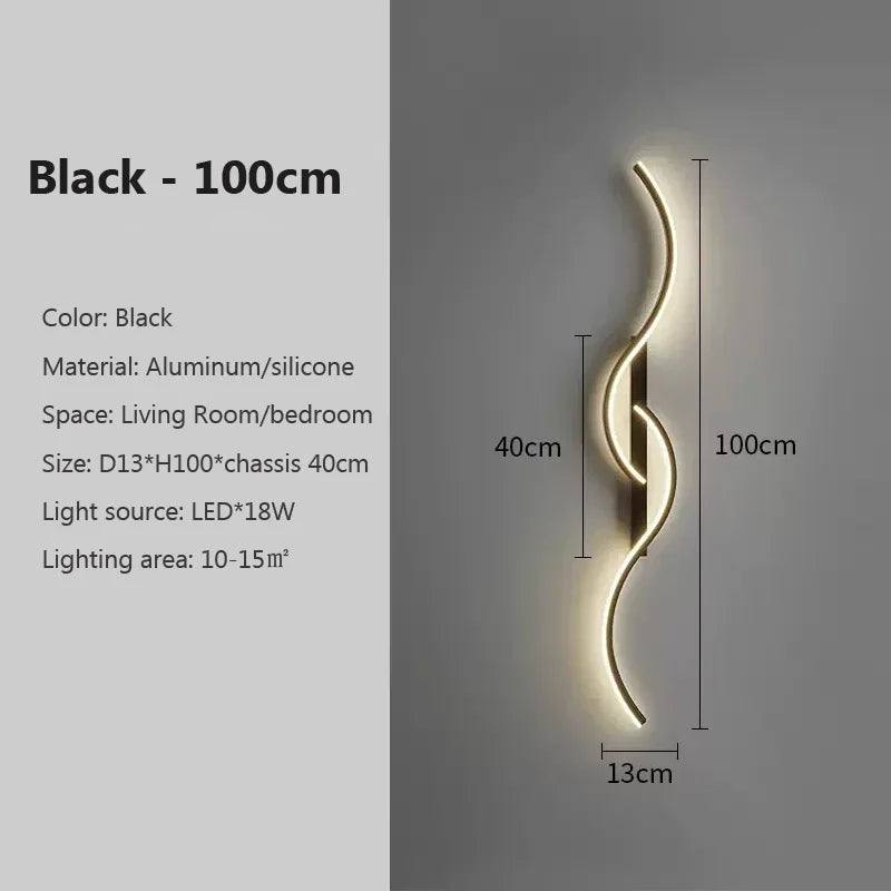 Modern LED Wall Lamp – Contemporary Wall Sconce for Living Room, Bedroom, Dining Room, and Hallway – Up & Down Lighting, Dimmable, Touch Switch, Indoor Home Decoration