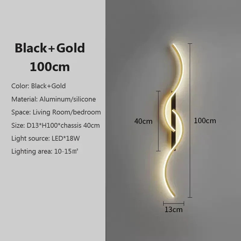Modern LED Wall Lamp – Contemporary Wall Sconce for Living Room, Bedroom, Dining Room, and Hallway – Up & Down Lighting, Dimmable, Touch Switch, Indoor Home Decoration