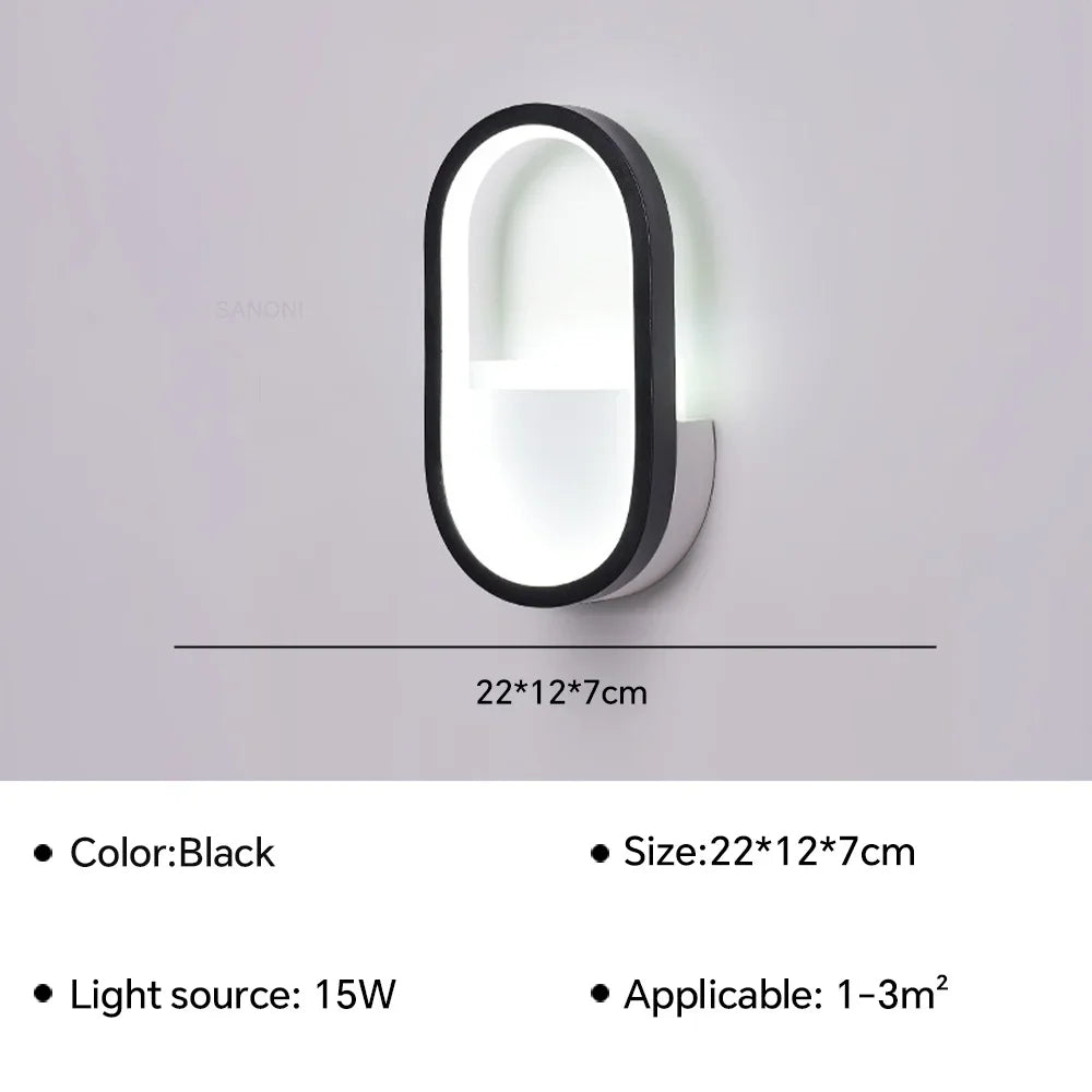 Modern LED Wall Lamp Bedside Sconce - Home Decor Lighting Fixture for Living Room, Bedroom, Hotel