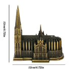 Cologne Cathedral Model Metal Antique Bronze Germany Cologne Cathedral Building Figurine World Famous Landmark Architecture Decoration
