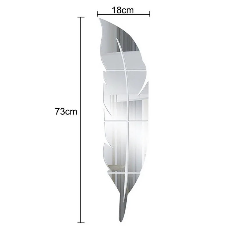 Vinantica | 3D Feather Art Mirror Wall Sticker