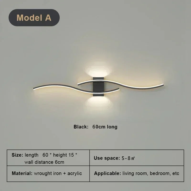Modern LED Wall Lamp – Dimmable Up & Down Wall Sconce for Bedroom, Living Room, and Indoor Spaces
