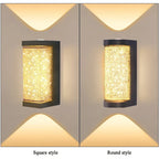 Modern Waterproof LED Outdoor Wall Lamp – Crystal Wall Sconce for Garden, Patio, and Doorway Lighting