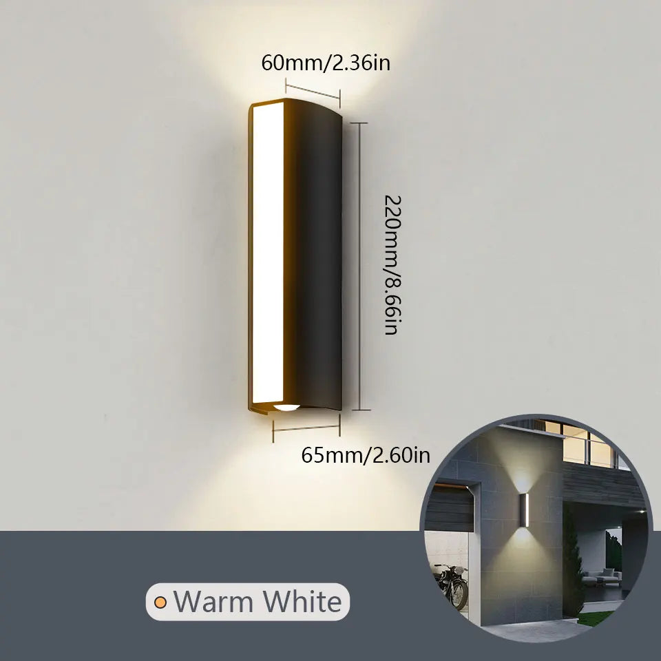 Modern Long LED Wall Light – Waterproof Outdoor Motion Sensor Lamp, IP66 Rating, AC 85-265V, for Garden, Patio, and Outdoor Decoration
