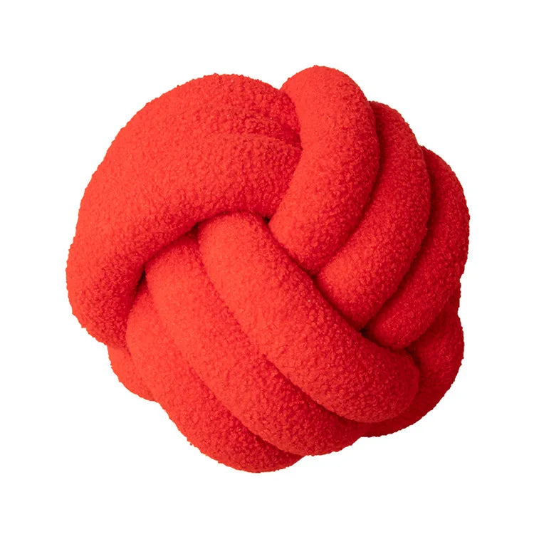 Throw Pillow - Cozy - Hand-knotted Ball - Sheepskin