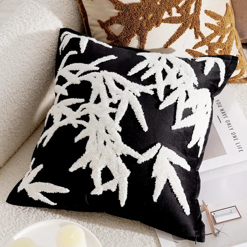 Luxury Embroidered Decorative Cushion with Horse Print for Sofa and Living Room