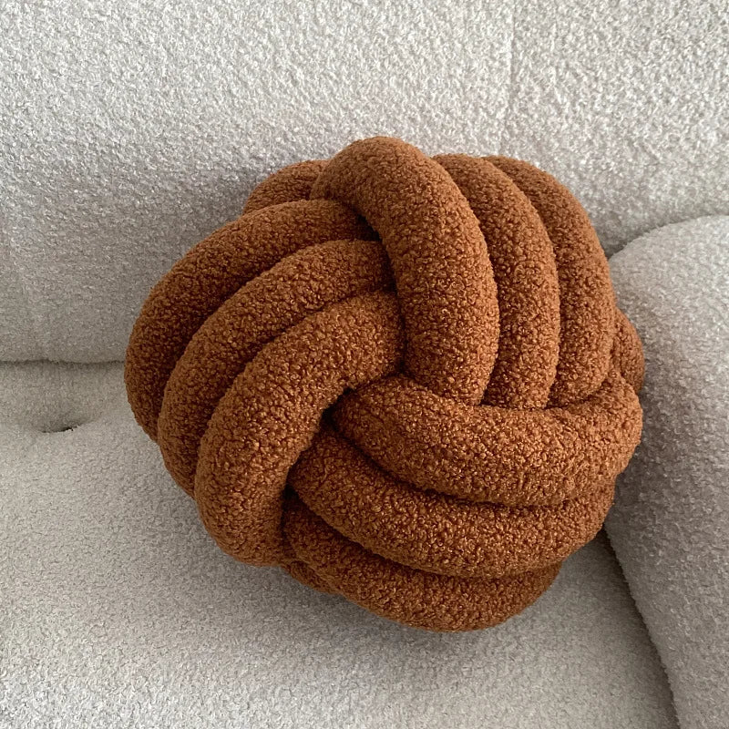 Nordic Bouclé Abstract Cushion – Minimalist Plush Pillow | Vinantica